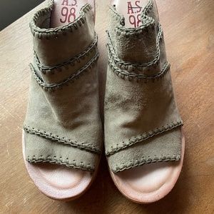 AS98 Free People Nelson patchwork  platform wedge sandals